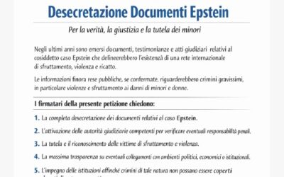 DESECRETAZIONE DOCUMENTI EPSTEIN. FIRMA ANCHE TU!